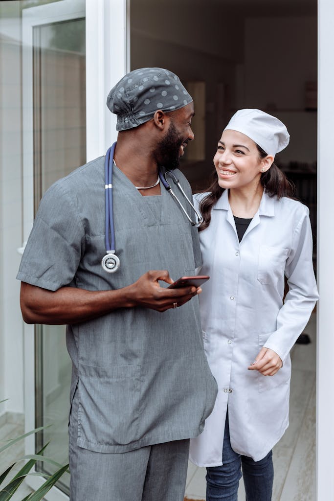 A Man and a Woman Having Fun During Break Time